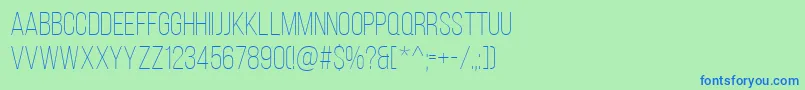 BebasNeueLight Font – Blue Fonts on Green Background