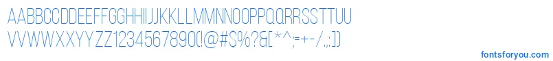 BebasNeueLight-Schriftart – Blaue Schriften auf weißem Hintergrund