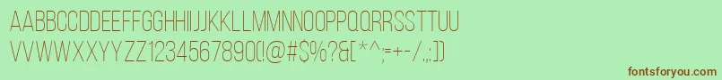 BebasNeueLight Font – Brown Fonts on Green Background
