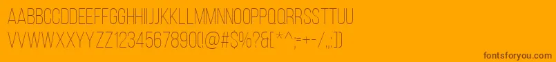 BebasNeueLight-fontti – ruskeat fontit oranssilla taustalla