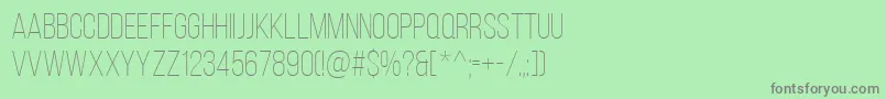 BebasNeueLight Font – Gray Fonts on Green Background