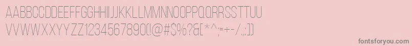 フォントBebasNeueLight – ピンクの背景に灰色の文字