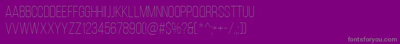 フォントBebasNeueLight – 紫の背景に灰色の文字