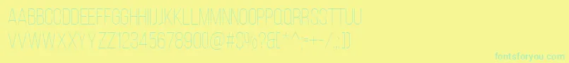 BebasNeueLight Font – Green Fonts on Yellow Background