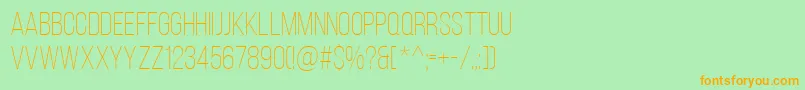 BebasNeueLight Font – Orange Fonts on Green Background