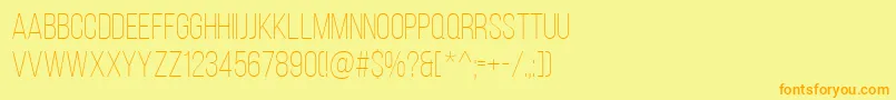 BebasNeueLight Font – Orange Fonts on Yellow Background