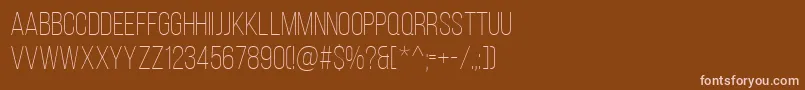 BebasNeueLight-fontti – vaaleanpunaiset fontit ruskealla taustalla
