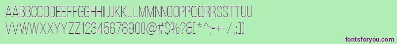 BebasNeueLight Font – Purple Fonts on Green Background
