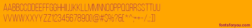 BebasNeueLight Font – Purple Fonts on Orange Background