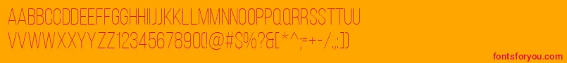 BebasNeueLight Font – Red Fonts on Orange Background