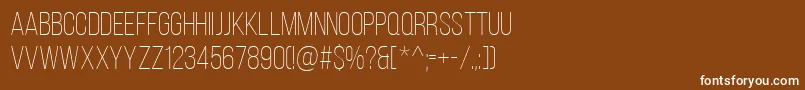 BebasNeueLight Font – White Fonts on Brown Background