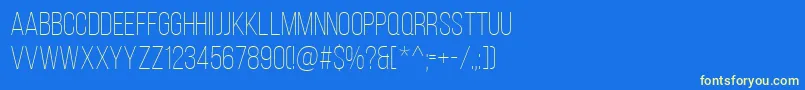 BebasNeueLight-Schriftart – Gelbe Schriften auf blauem Hintergrund