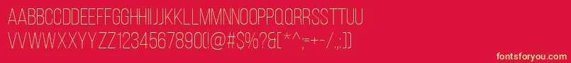 BebasNeueLight Font – Yellow Fonts on Red Background