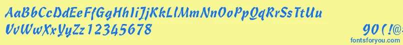 CantineLight Font – Blue Fonts on Yellow Background