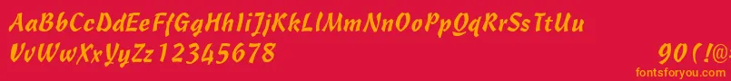 CantineLight Font – Orange Fonts on Red Background