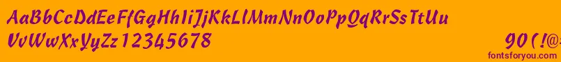 CantineLight Font – Purple Fonts on Orange Background