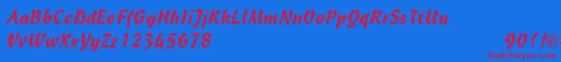 CantineLight Font – Red Fonts on Blue Background