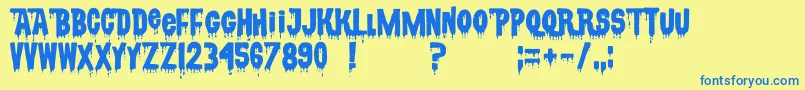 CsnpwdtNfi-Schriftart – Blaue Schriften auf gelbem Hintergrund