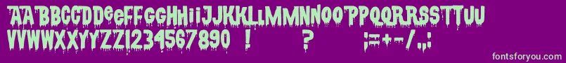 CsnpwdtNfi Font – Green Fonts on Purple Background