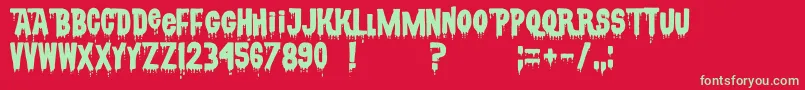CsnpwdtNfi Font – Green Fonts on Red Background