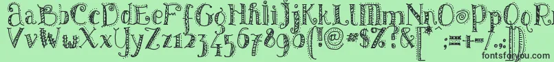 PatternsDots Font – Black Fonts on Green Background