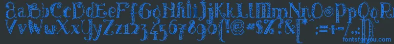 PatternsDots Font – Blue Fonts on Black Background