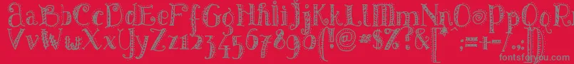 PatternsDots Font – Gray Fonts on Red Background