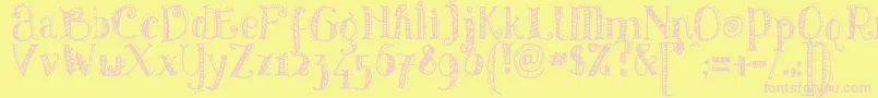 PatternsDots-Schriftart – Rosa Schriften auf gelbem Hintergrund