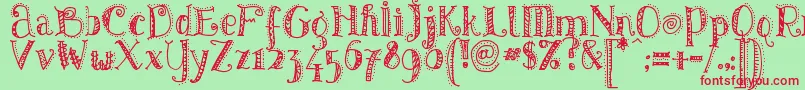 PatternsDots Font – Red Fonts on Green Background