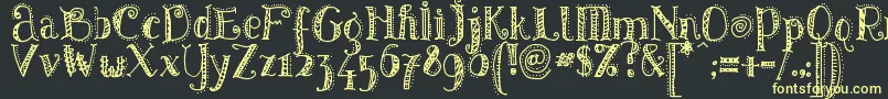 PatternsDots Font – Yellow Fonts on Black Background