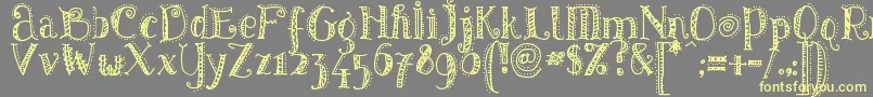 PatternsDots Font – Yellow Fonts on Gray Background