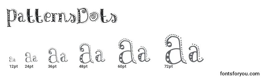 PatternsDots Font Sizes