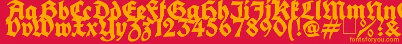 KingArthurLegend Font – Orange Fonts on Red Background