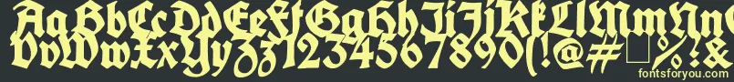 KingArthurLegend Font – Yellow Fonts on Black Background