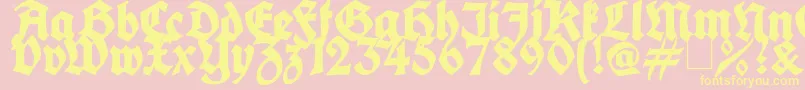 KingArthurLegend Font – Yellow Fonts on Pink Background