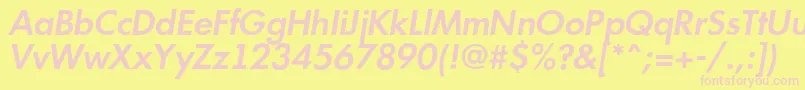 Futur15 Font – Pink Fonts on Yellow Background