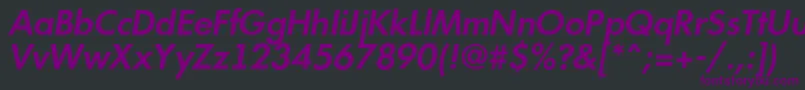 Czcionka Futur15 – fioletowe czcionki na czarnym tle