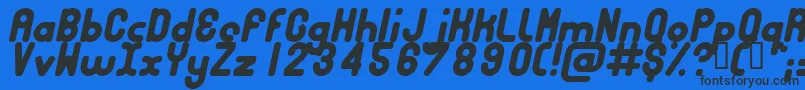 フォントBubbci – 黒い文字の青い背景