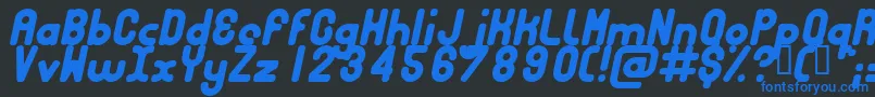フォントBubbci – 黒い背景に青い文字