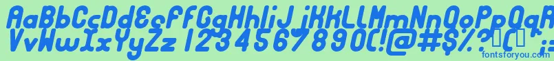 Bubbci Font – Blue Fonts on Green Background