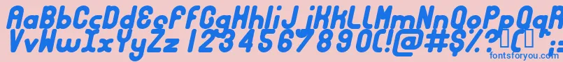 Bubbci Font – Blue Fonts on Pink Background