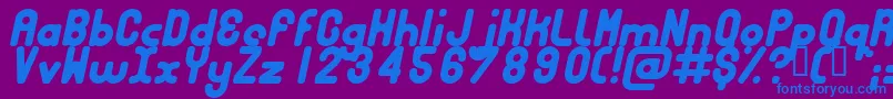 Bubbci-Schriftart – Blaue Schriften auf violettem Hintergrund