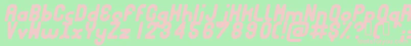 Bubbci Font – Pink Fonts on Green Background