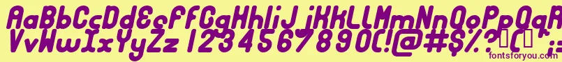 Bubbci Font – Purple Fonts on Yellow Background