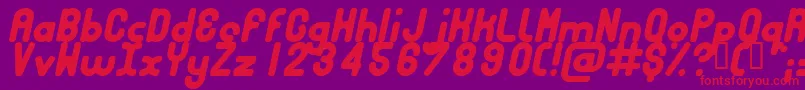 Bubbci Font – Red Fonts on Purple Background