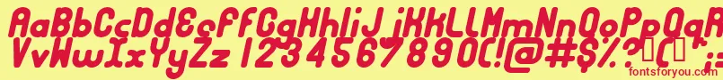 Bubbci Font – Red Fonts on Yellow Background