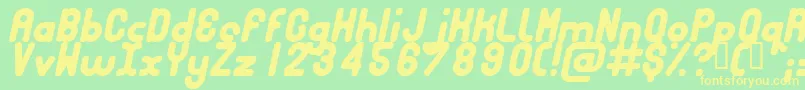 Bubbci Font – Yellow Fonts on Green Background