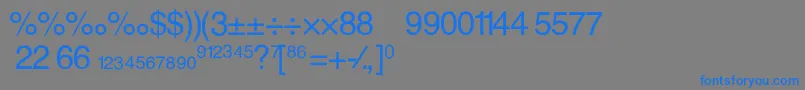 Fonte AlexFractionNormal – fontes azuis em um fundo cinza