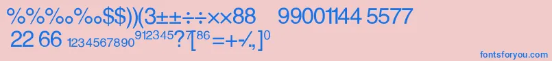 フォントAlexFractionNormal – ピンクの背景に青い文字