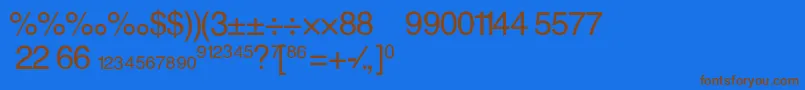 AlexFractionNormal-Schriftart – Braune Schriften auf blauem Hintergrund